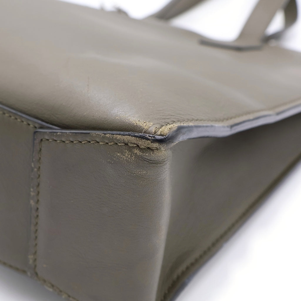 LOEWE(ロエベ) ホリゾンタル トートバッグ ハンドバッグ カーキグリーン レザー B692K96X06 シルバー金具 レディース