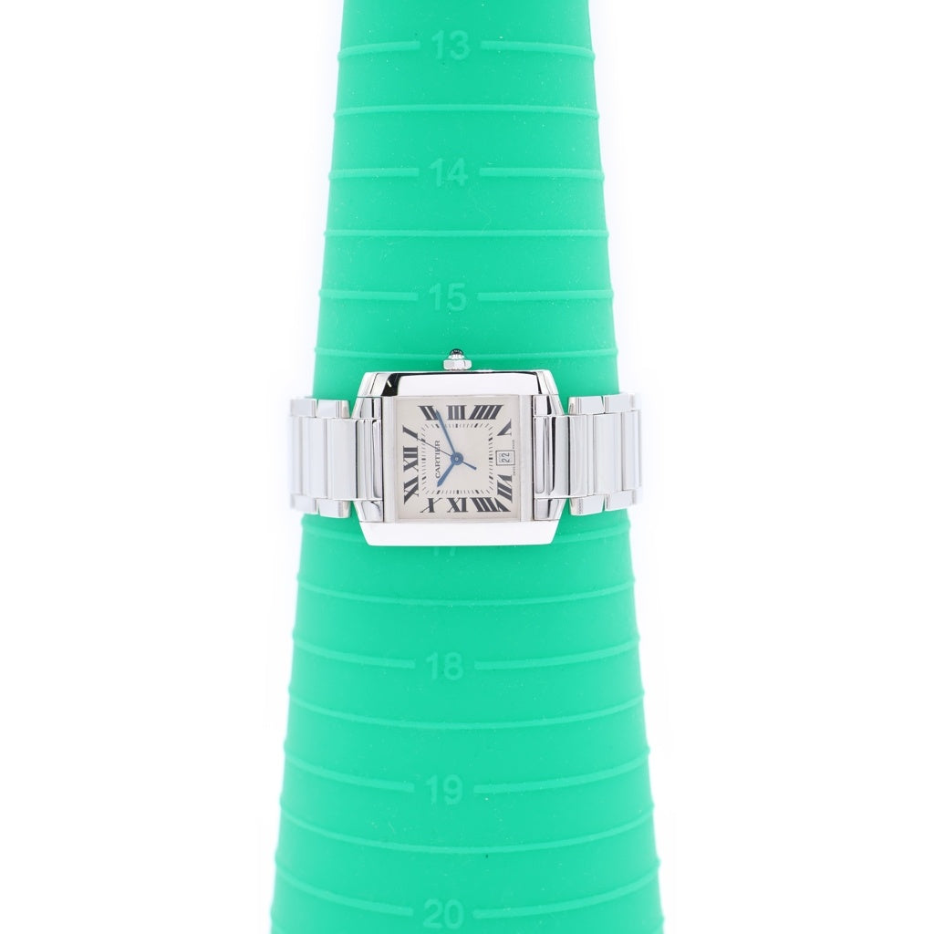Cartier(カルティエ) タンクフランセーズLM シルバー文字盤 自動巻き 腕時計 K18WG ホワイトゴールド W50011S3 レディース
