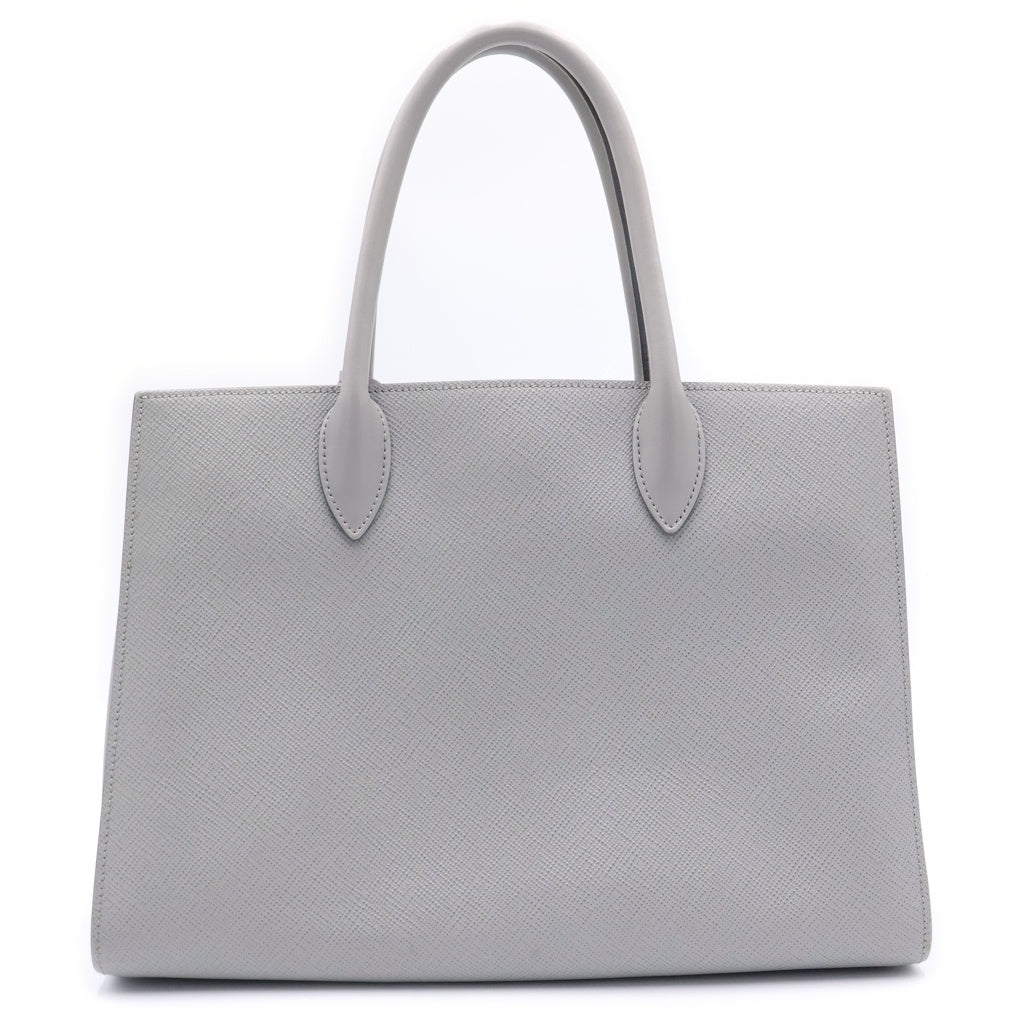 PRADA(プラダ) サフィアーノ ハンドバッグ グレー レザー 1BA153 ゴールド金具 レディース