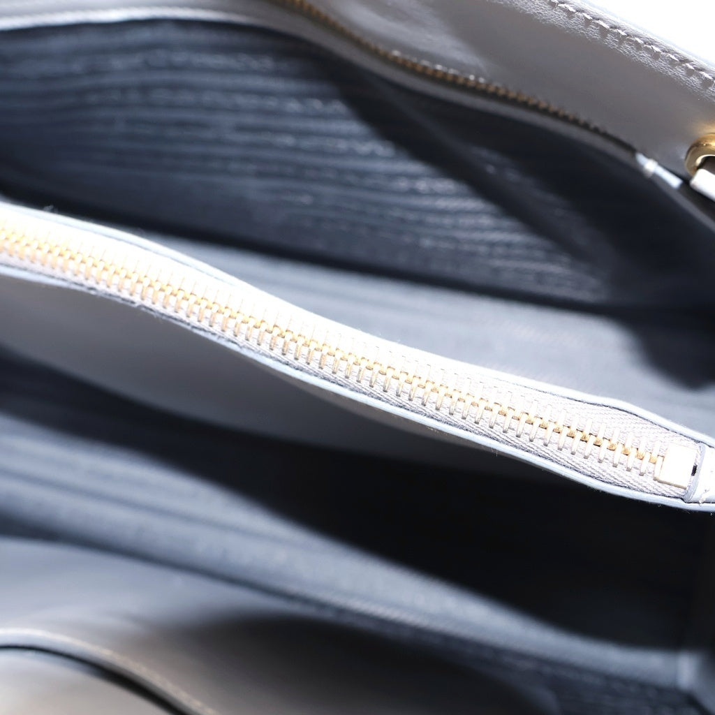 PRADA(プラダ) サフィアーノ ハンドバッグ グレー レザー 1BA153 ゴールド金具 レディース