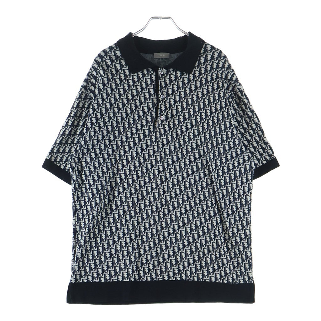 DIOR(ディオール) オブリークコットンポロシャツ ブラック #L 293M832AT472