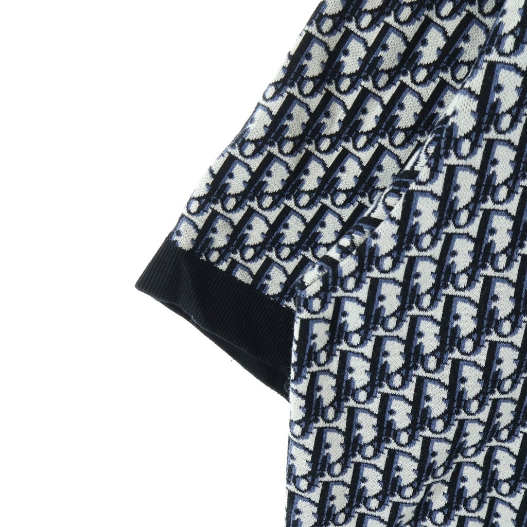 DIOR(ディオール) オブリークコットンポロシャツ ブラック #L 293M832AT472