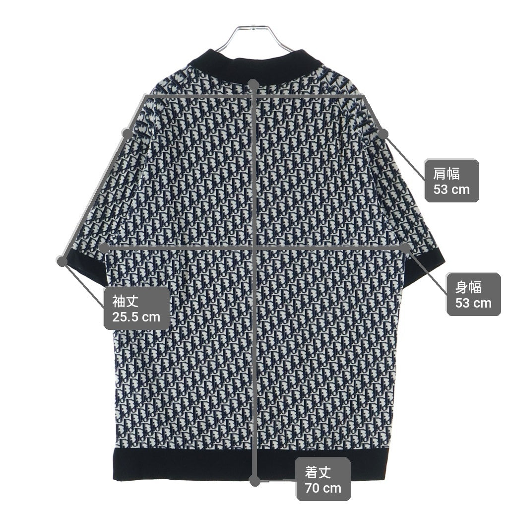 DIOR(ディオール) オブリークコットンポロシャツ ブラック #L 293M832AT472