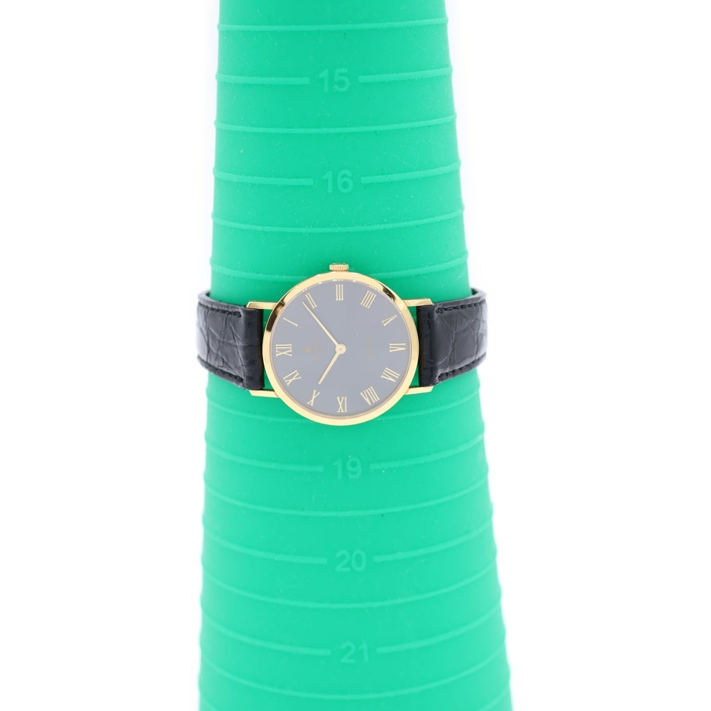 ROLEX(ロレックス) チェリーニ ブラック文字盤 レザーベルト 手巻き 腕時計 K18YG イエローゴールド 4112
