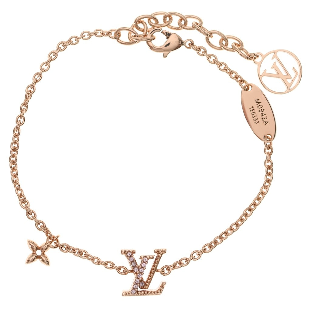 LOUIS VUITTON(ルイヴィトン) LVアイコニック ロゴラインストーン ブレスレット GP ピンクゴールド M0942A レディース