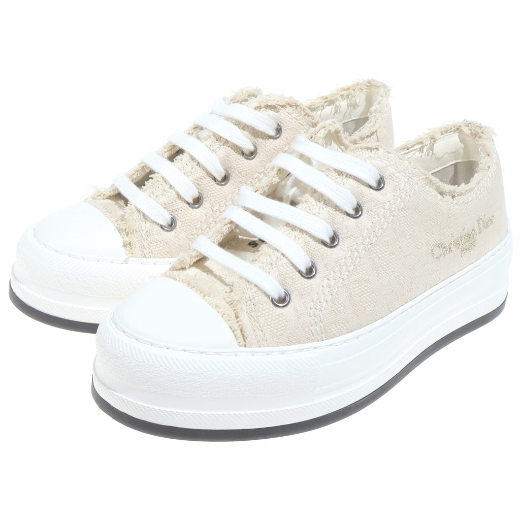 Christian Dior(クリスチャンディオール) Walk'n Dior ウォーキンディオール キャンバス 厚底 ローカットシューズ スニーカー ベージュ レディース KCK471FEF
