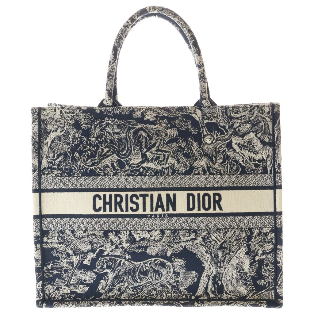 Christian Dior(クリスチャンディオール) ブックトート ラージ トワル ドゥ ジュイ リバース エンブロイダリー ハンドバッグ トートバッグ ネイビー ジャガード M1286ZRGO_M35I レディース