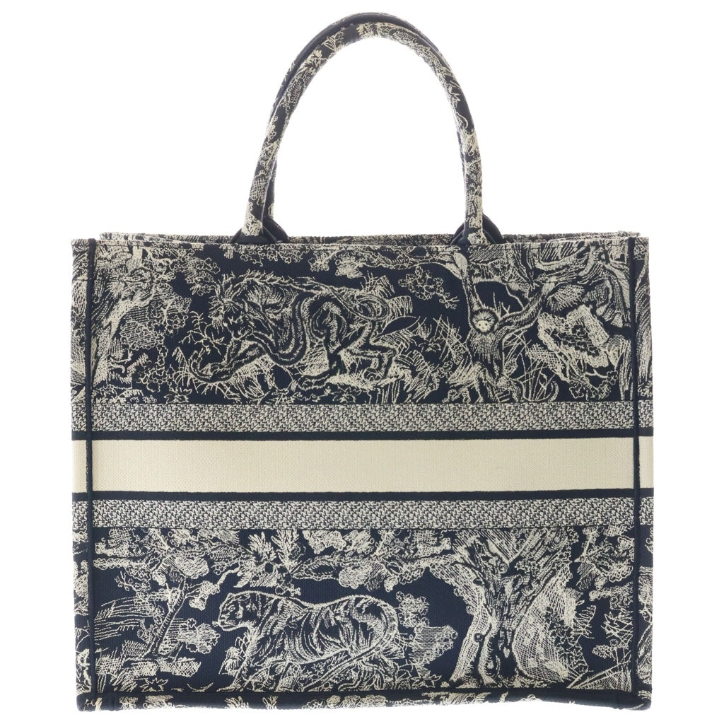 Christian Dior(クリスチャンディオール) ブックトート ラージ トワル ドゥ ジュイ リバース エンブロイダリー ハンドバッグ トートバッグ ネイビー ジャガード M1286ZRGO_M35I レディース