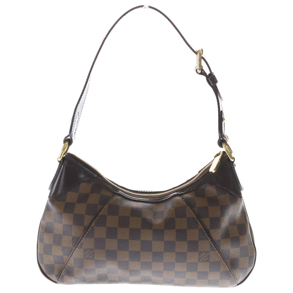 LOUIS VUITTON(ルイヴィトン) ダミエ テムズPM ワンショルダーバッグ ブラウン レザー×PVC N48180 ゴールド金具 レディース