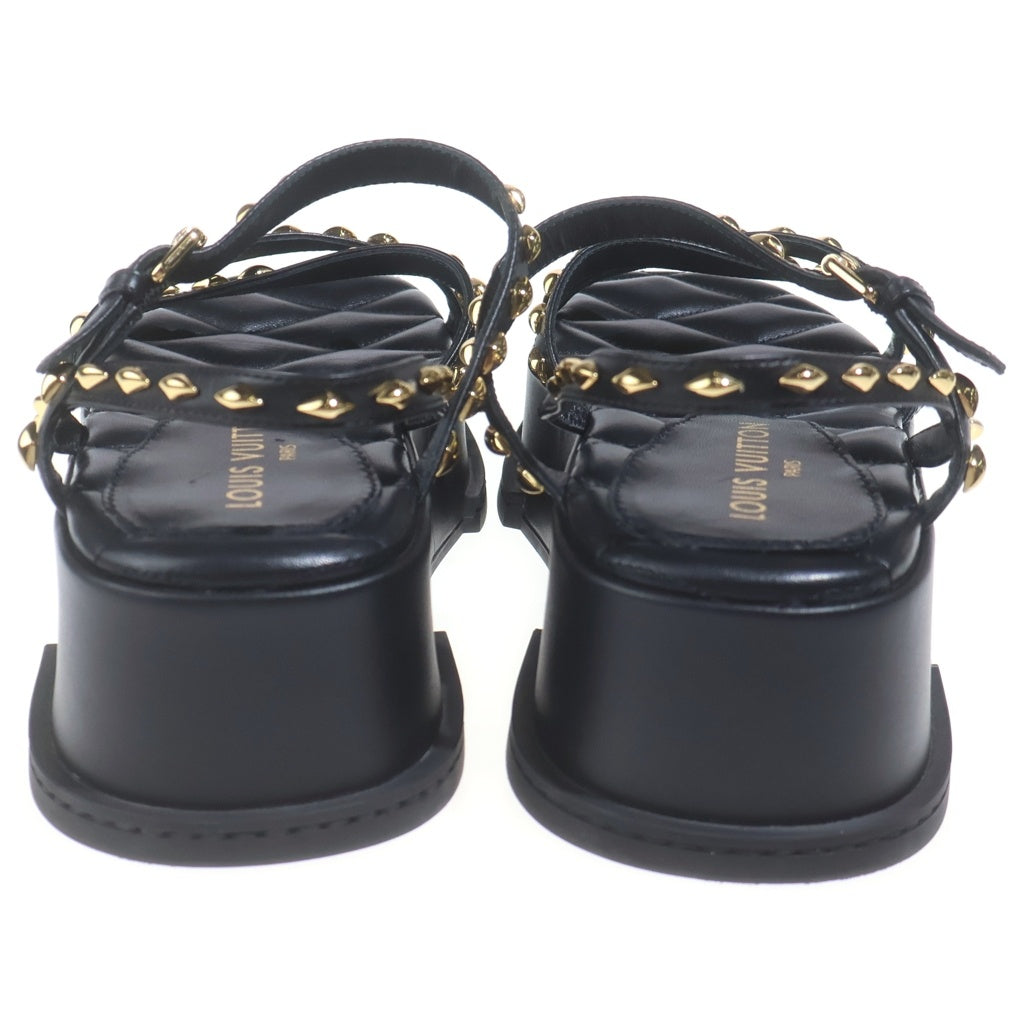 LOUIS VUITTON(ルイヴィトン) マヤライン スタッズ レザー 厚底 サンダル シューズ ブラック レディース 1ACY36