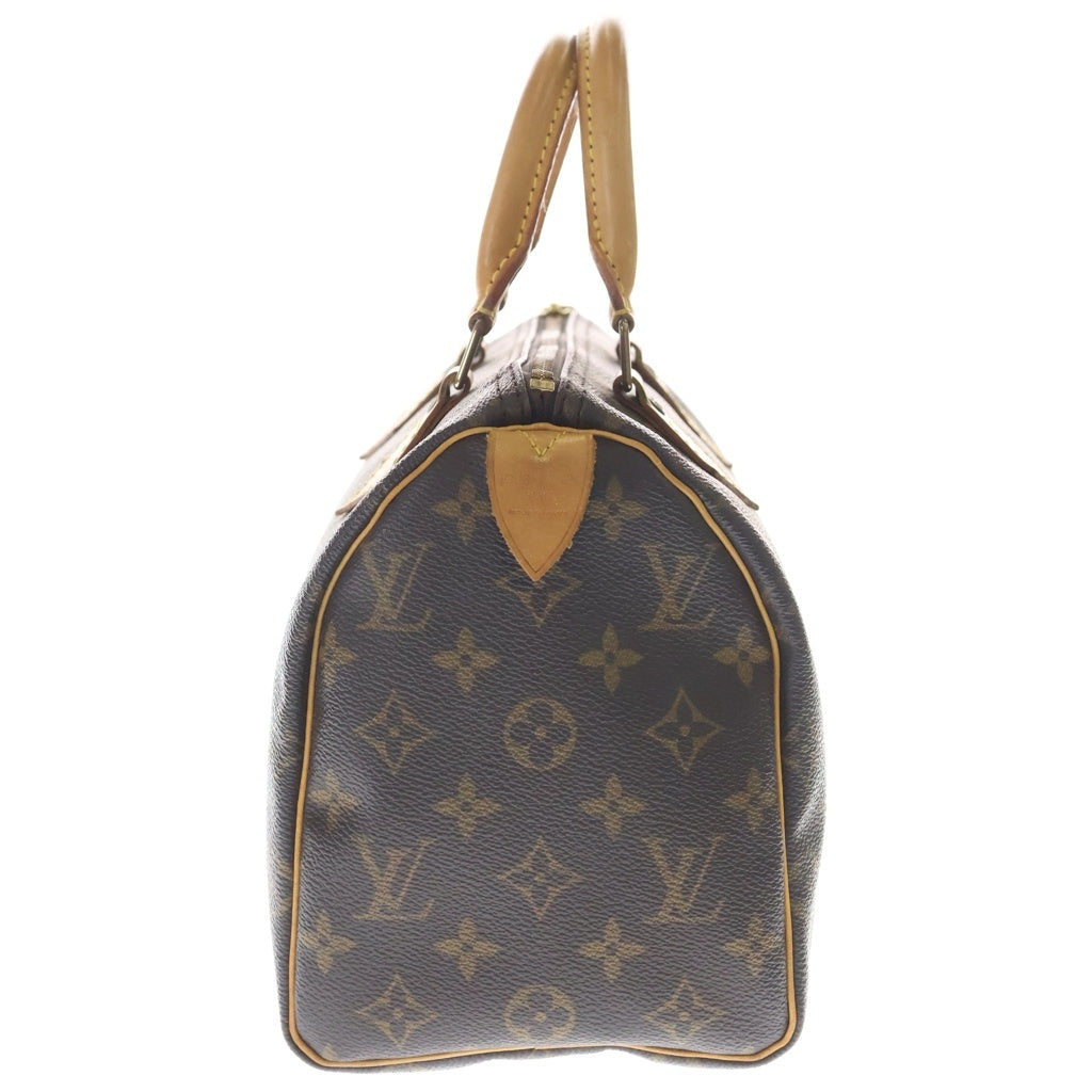 LOUIS VUITTON(ルイヴィトン) モノグラム スピーディ25 ハンドバッグ ボストンバッグ ブラウン レザー×PVC M41528 ゴールド金具 レディース