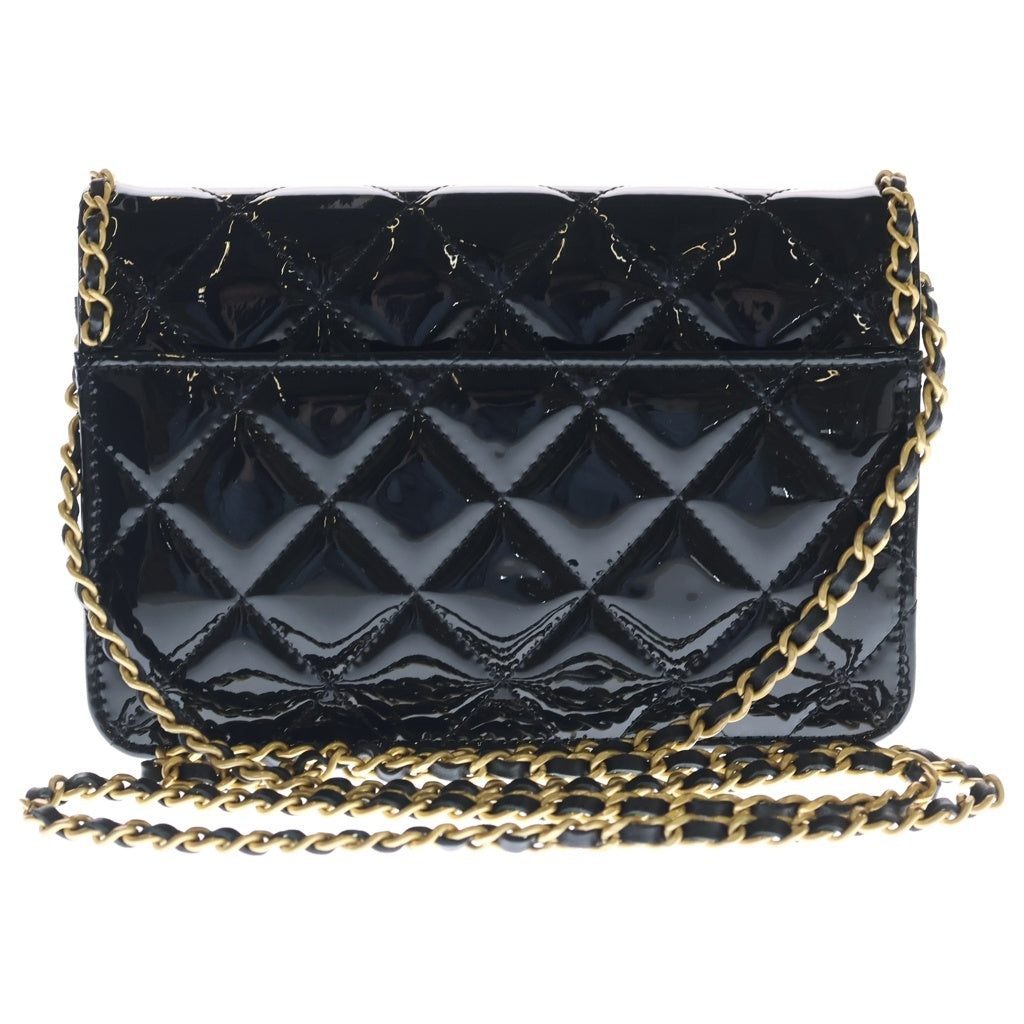 CHANEL(シャネル) マトラッセ パテント ハート チェーンショルダーバッグ ミニバッグ ブラック パテント ゴールド金具 レディース