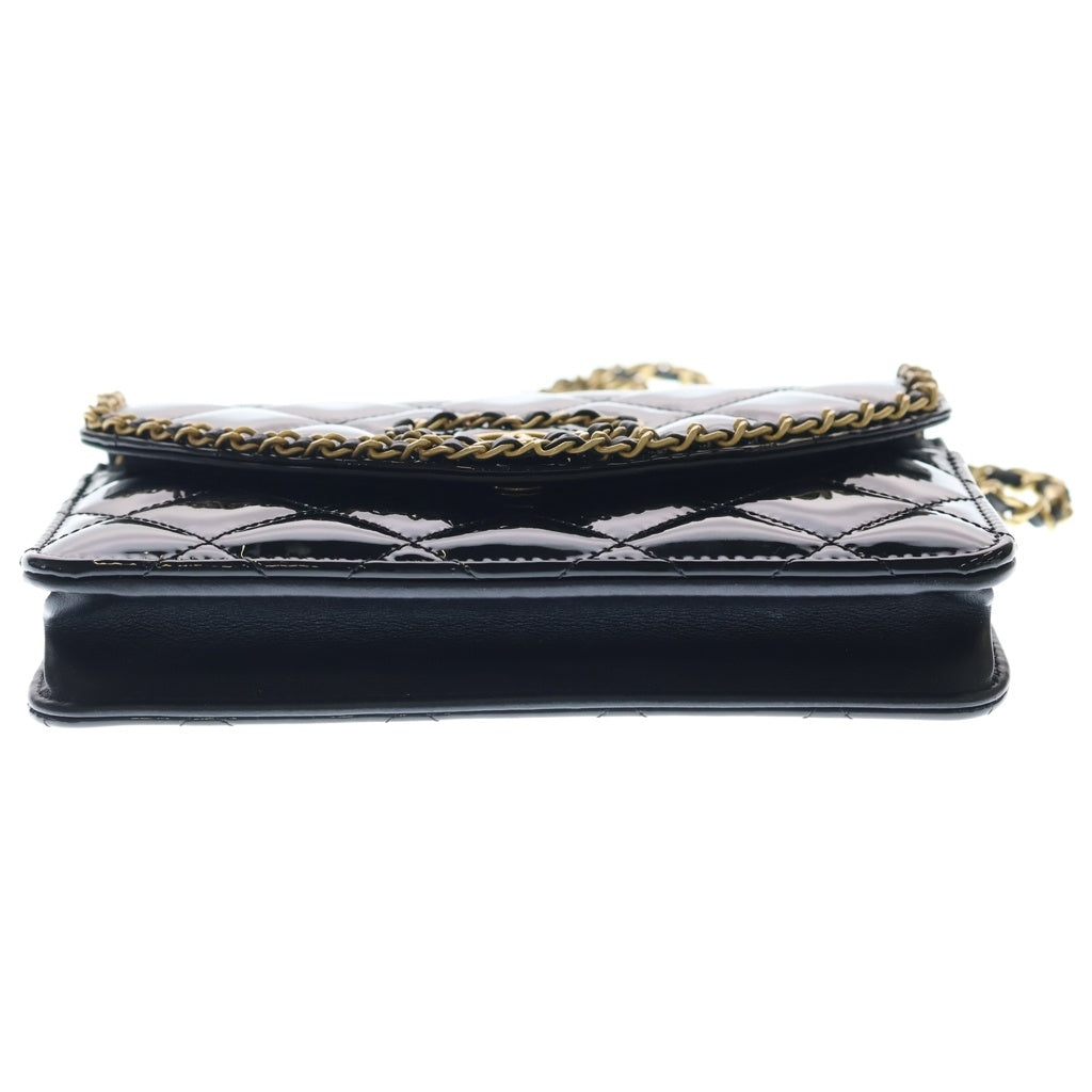 CHANEL(シャネル) マトラッセ パテント ハート チェーンショルダーバッグ ミニバッグ ブラック パテント ゴールド金具 レディース