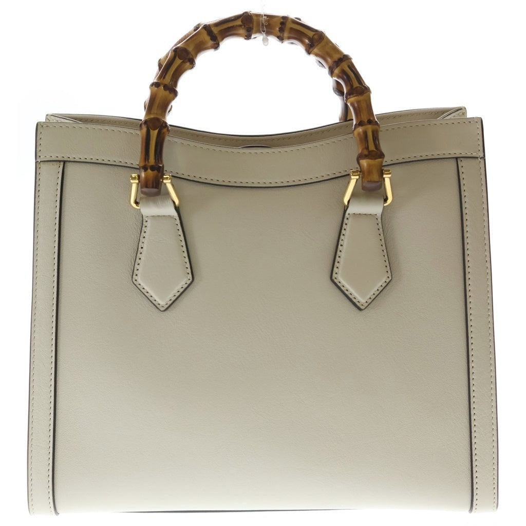 GUCCI(グッチ) ダイアナ バンブー GGマーモント レザー 2WAY ハンドバッグ ショルダーバッグ 660195 ホワイト レディース