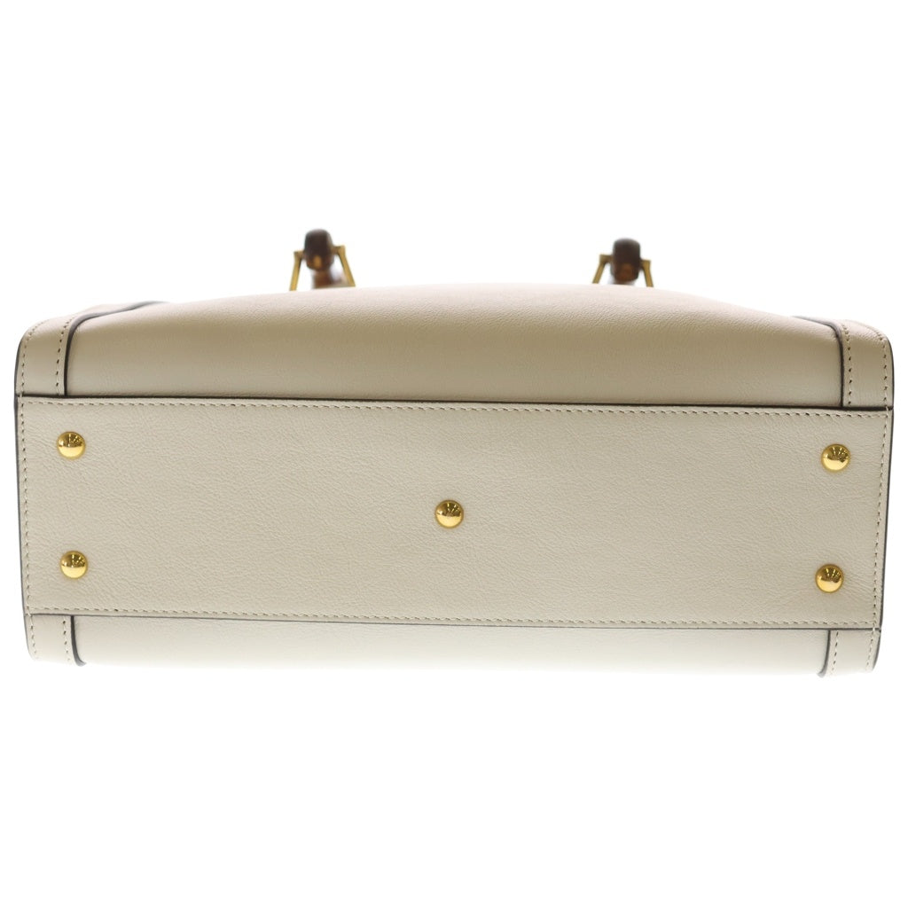 GUCCI(グッチ) ダイアナ バンブー GGマーモント レザー 2WAY ハンドバッグ ショルダーバッグ 660195 ホワイト レディース