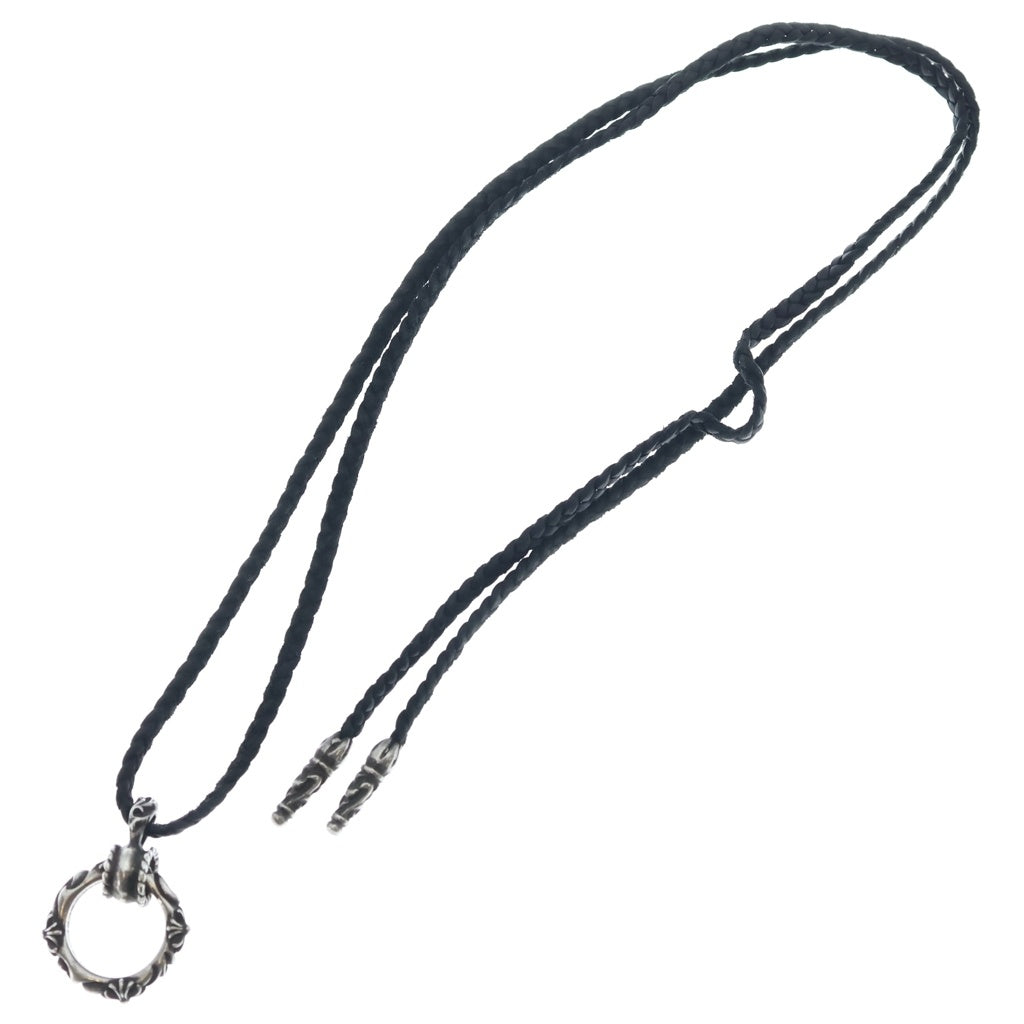 CHROME HEARTS(クロムハーツ) EWLP SBTBAND モチーフアイウェアループ Wレザーブレイド SBTバンドリング ペンダント ネックレス