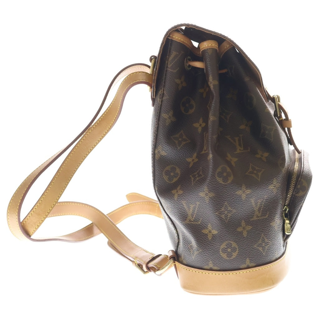 LOUIS VUITTON(ルイヴィトン) モノグラム モンスリPM リュックサック バックパック ショルダーバッグ ブラウン レザー×PVC M51137 ゴールド金具 レディース