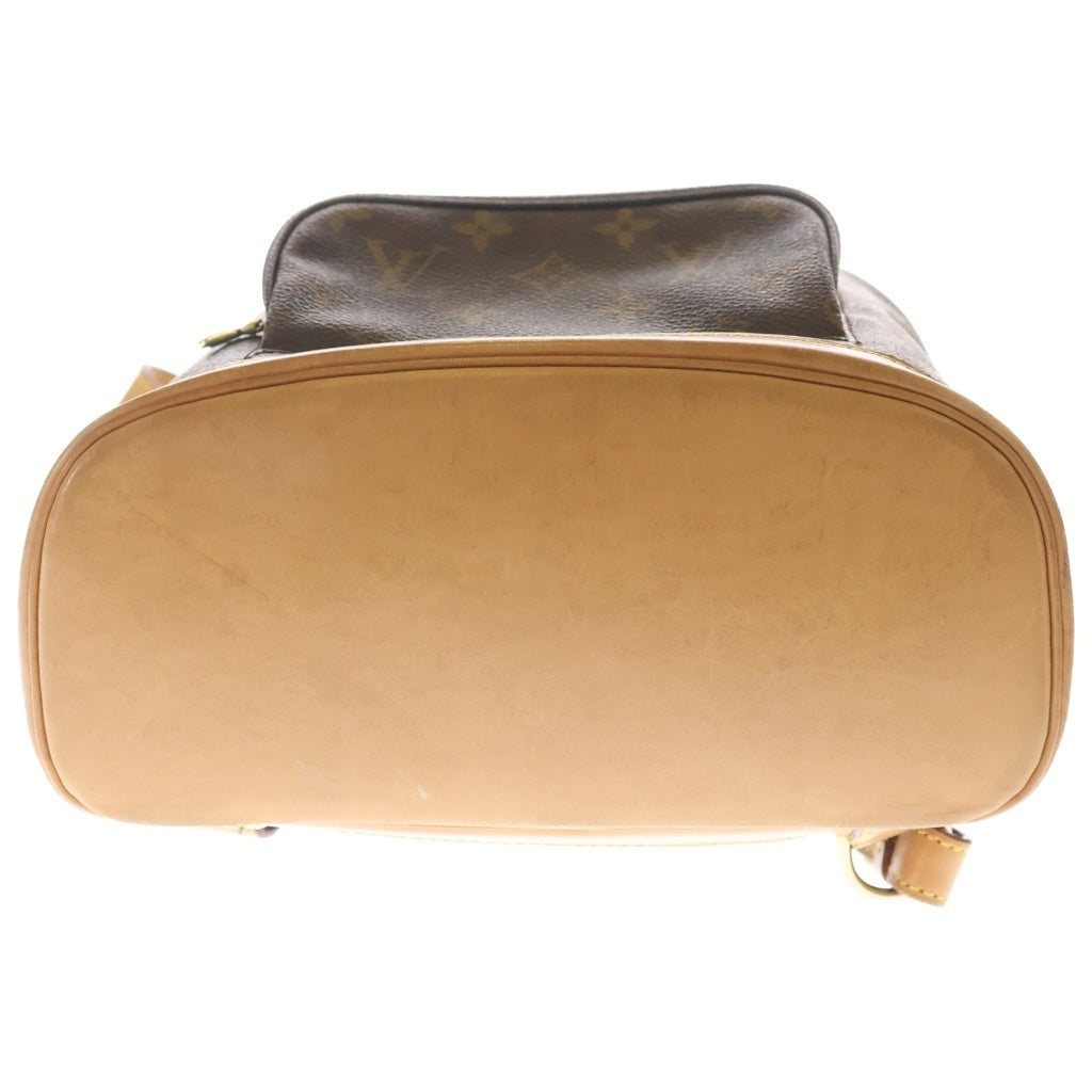 LOUIS VUITTON(ルイヴィトン) モノグラム モンスリPM リュックサック バックパック ショルダーバッグ ブラウン レザー×PVC M51137 ゴールド金具 レディース