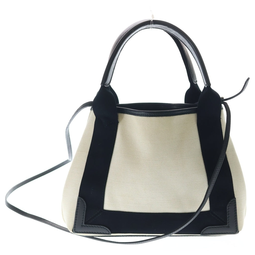 BALENCIAGA(バレンシアガ) ネイビーカバスXS ハンド ショルダーバッグ コットンキャンバス ホワイト/ブラック 390346 レディース