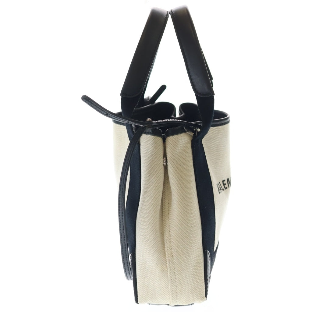 BALENCIAGA(バレンシアガ) ネイビーカバスXS ハンド ショルダーバッグ コットンキャンバス ホワイト/ブラック 390346 レディース