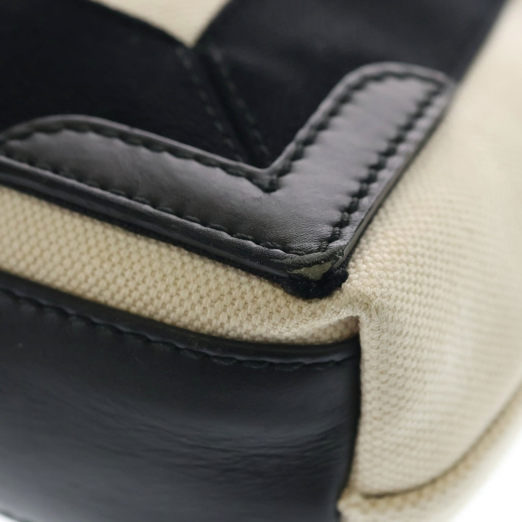 BALENCIAGA(バレンシアガ) ネイビーカバスXS ハンド ショルダーバッグ コットンキャンバス ホワイト/ブラック 390346 レディース