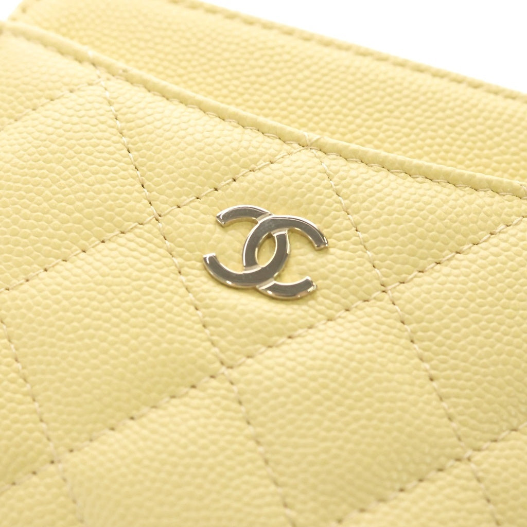 CHANEL(シャネル) マトラッセ ココマーク ジップ コインパース コインケース キャビアスキン ゴールド金具 イエロー AP2061 レディース