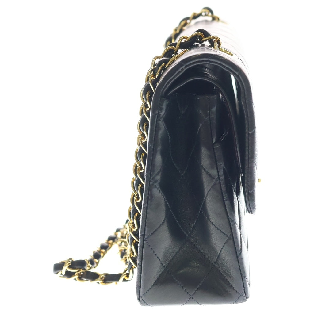 CHANEL(シャネル) マトラッセ25 ラムスキン ゴールド金具 チェーンショルダーバッグ ブラック レディース