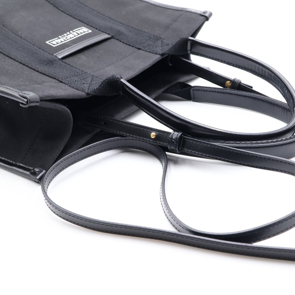 BALENCIAGA(バレンシアガ) ハードウェア スモール キャンバス レザー 2WAY ハンド ショルダー トートバッグ ブラック 671402 レディース