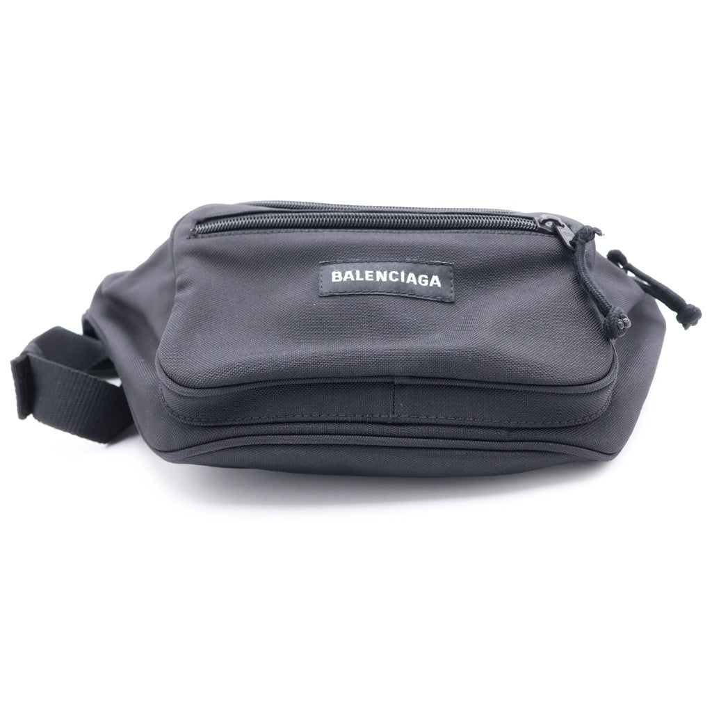 BALENCIAGA(バレンシアガ) エクスプローラー ワッペンロゴ ナイロン ボディ ショルダー ウエストバッグ ブラック 482389