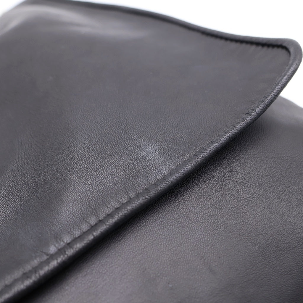 LOEWE(ロエベ) マイア アナグラムロゴ プレート レザー ショルダーバッグ ゴールド金具 ブラック レディース