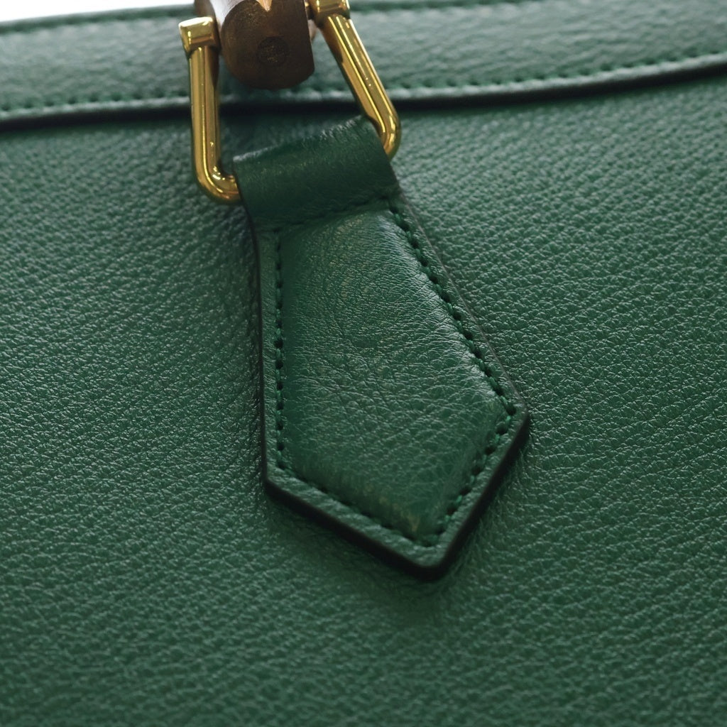 GUCCI(グッチ) ダイアナ ハンドバック 2wayバック バンブー スモール ゴールド金具 レザー グリーン 660195 レディース