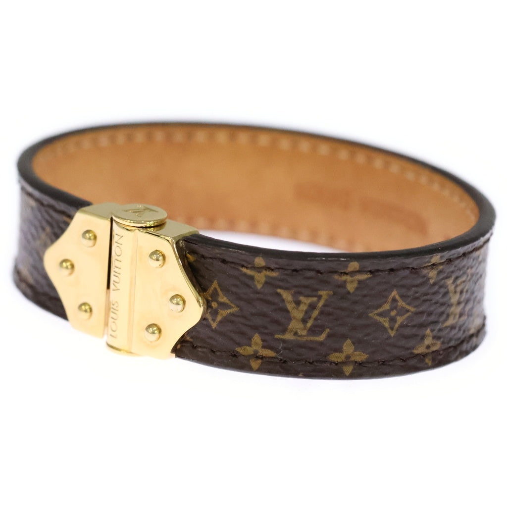 LOUIS VUITTON(ルイヴィトン) スピリット ブレスレット ブラウン レザー M6689 ゴールド金具 レディース