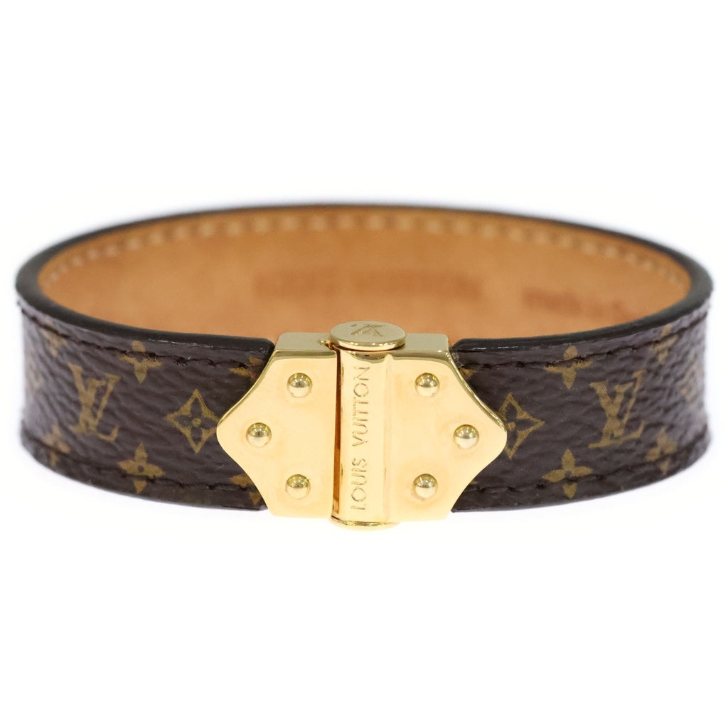 LOUIS VUITTON(ルイヴィトン) スピリット ブレスレット ブラウン レザー M6689 ゴールド金具 レディース
