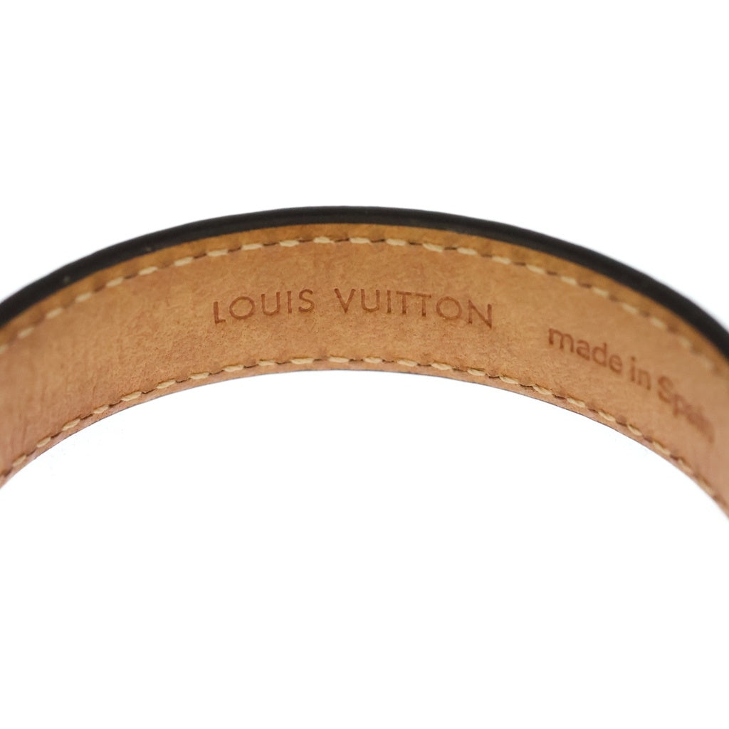 LOUIS VUITTON(ルイヴィトン) スピリット ブレスレット ブラウン レザー M6689 ゴールド金具 レディース
