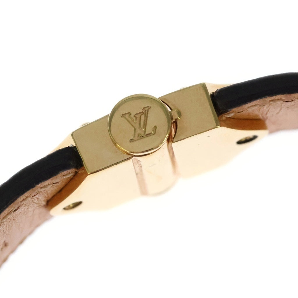 LOUIS VUITTON(ルイヴィトン) スピリット ブレスレット ブラウン レザー M6689 ゴールド金具 レディース