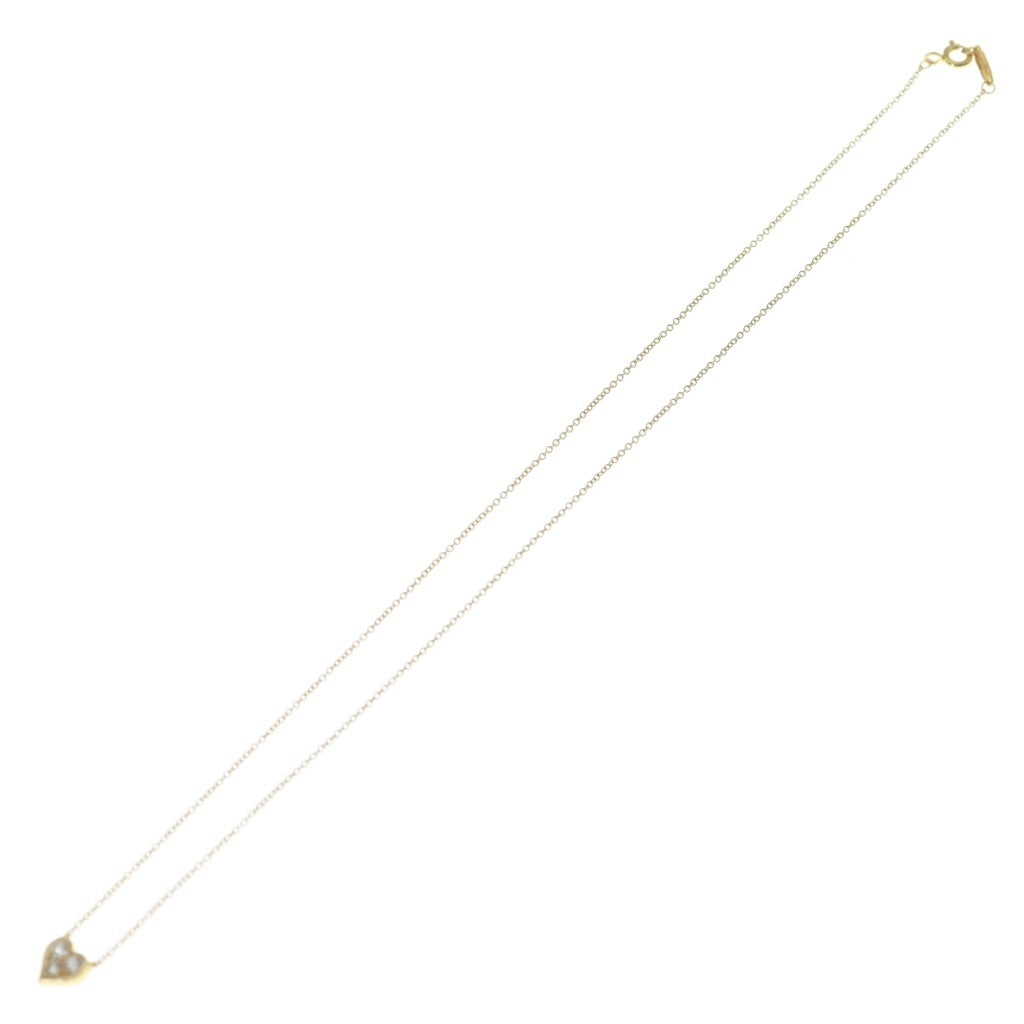 TIFFANY & Co.(ティファニー) センチメンタルハートネックレス ダイヤ ペンダント チェーン イエローゴールド Au750YG レディース