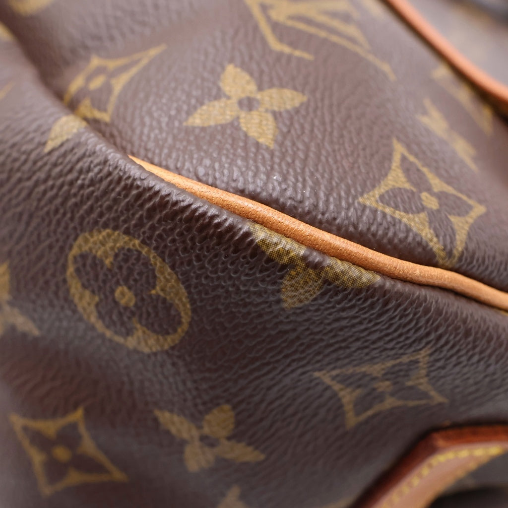 LOUIS VUITTON(ルイヴィトン) モノグラム ソミュール35 ショルダーバッグ ブラウン レザー×PVC M42254 ゴールド金具 レディース