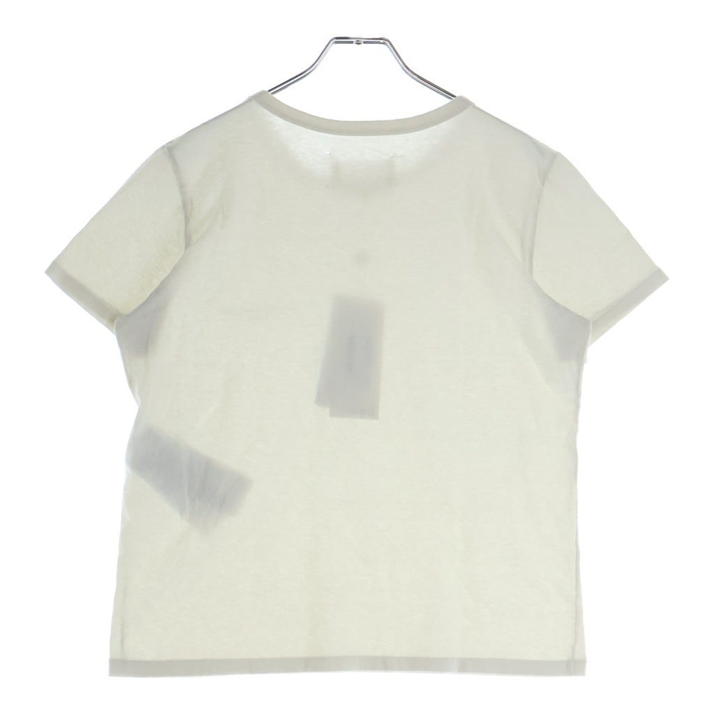 Maison Margiela(メゾンマルジェラ) 26SS ラウンドネック ロゴ刺繍半袖Tシャツ カットソー コットン ホワイト S29GC0312 レディース