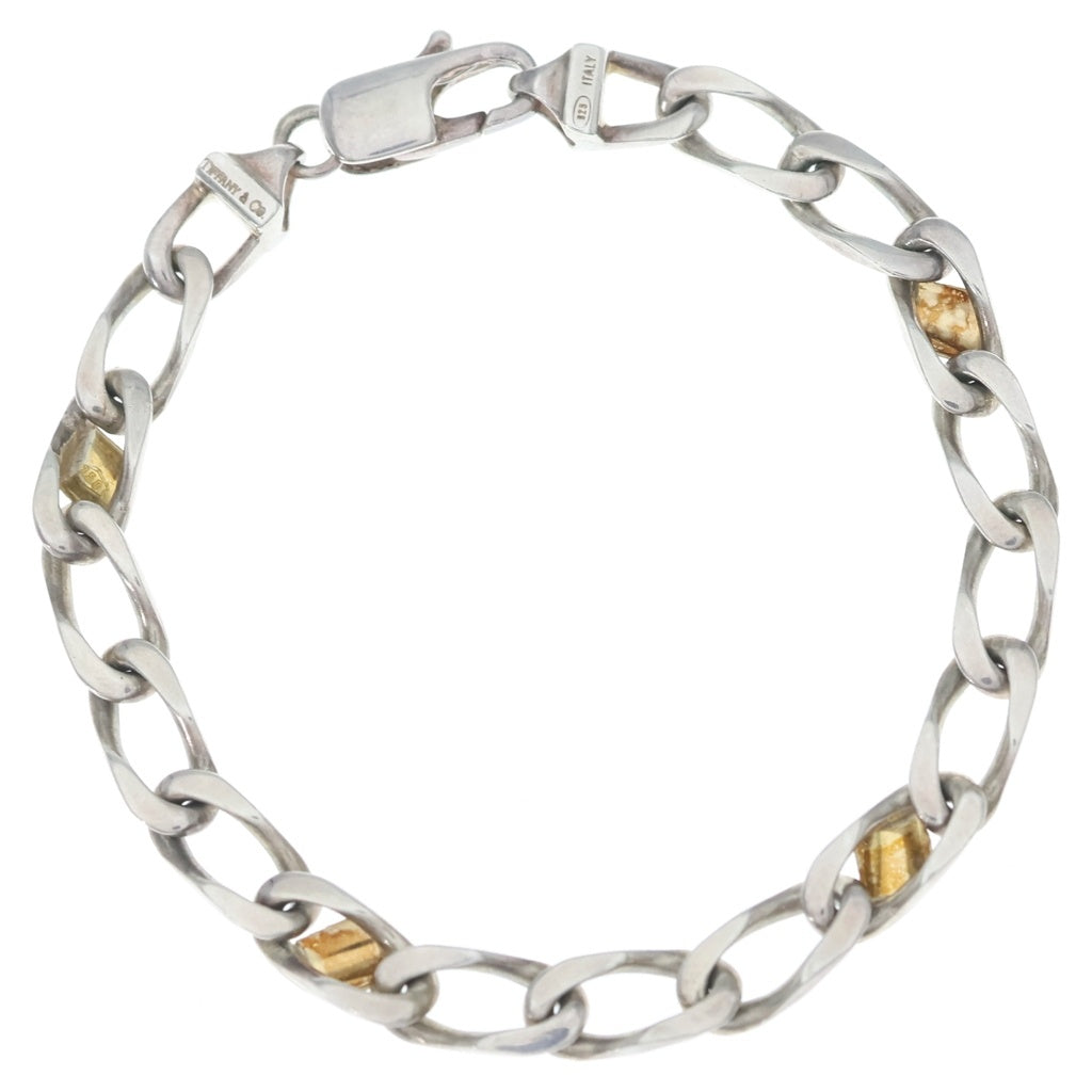 TIFFANY & Co.(ティファニー) フィガロチェーンブレスレット シルバー×イエローゴールド Sv925/Au750 レディース