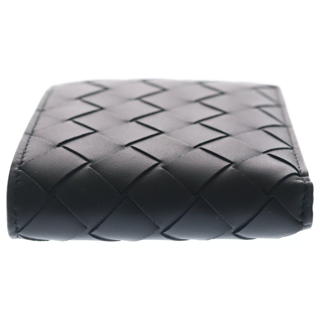 BOTTEGA VENETA(ボッテガヴェネタ) イントレチャート レザー 二つ折り財布 コンパクトウォレット ブラック