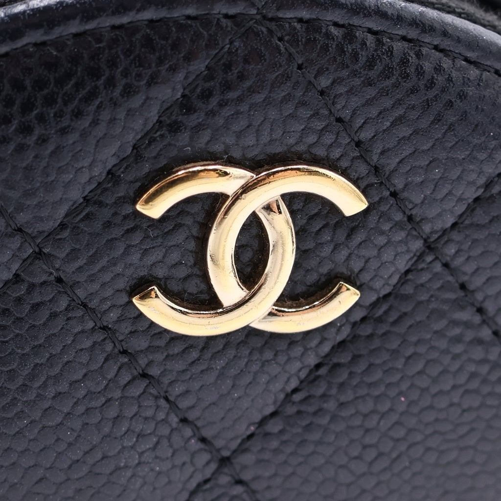 CHANEL(シャネル) マトラッセ ミニチェーンショルダーバッグ ブラック キャビアスキン AP0245 ゴールド金具 レディース