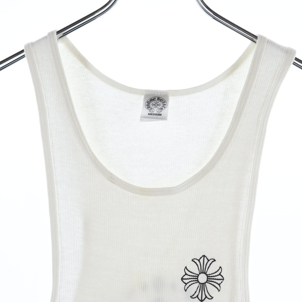 CHROME HEARTS(クロムハーツ) HOLLYWOOD CHプラス スクロールラベル プリント タンクトップ ホワイト