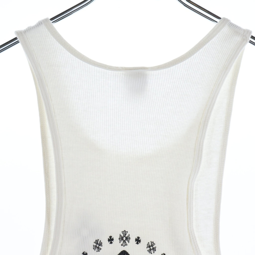 CHROME HEARTS(クロムハーツ) HOLLYWOOD CHプラス スクロールラベル プリント タンクトップ ホワイト