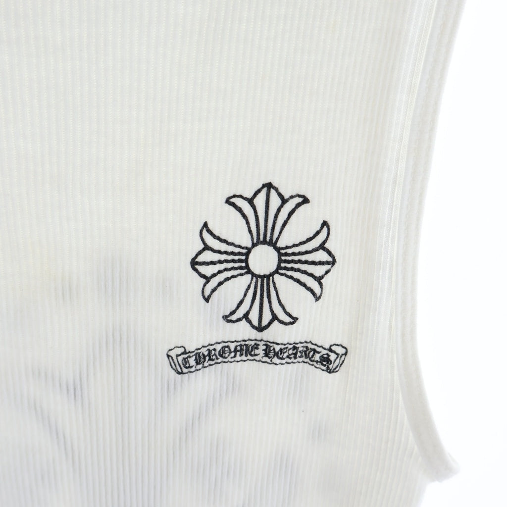 CHROME HEARTS(クロムハーツ) HOLLYWOOD CHプラス スクロールラベル プリント タンクトップ ホワイト