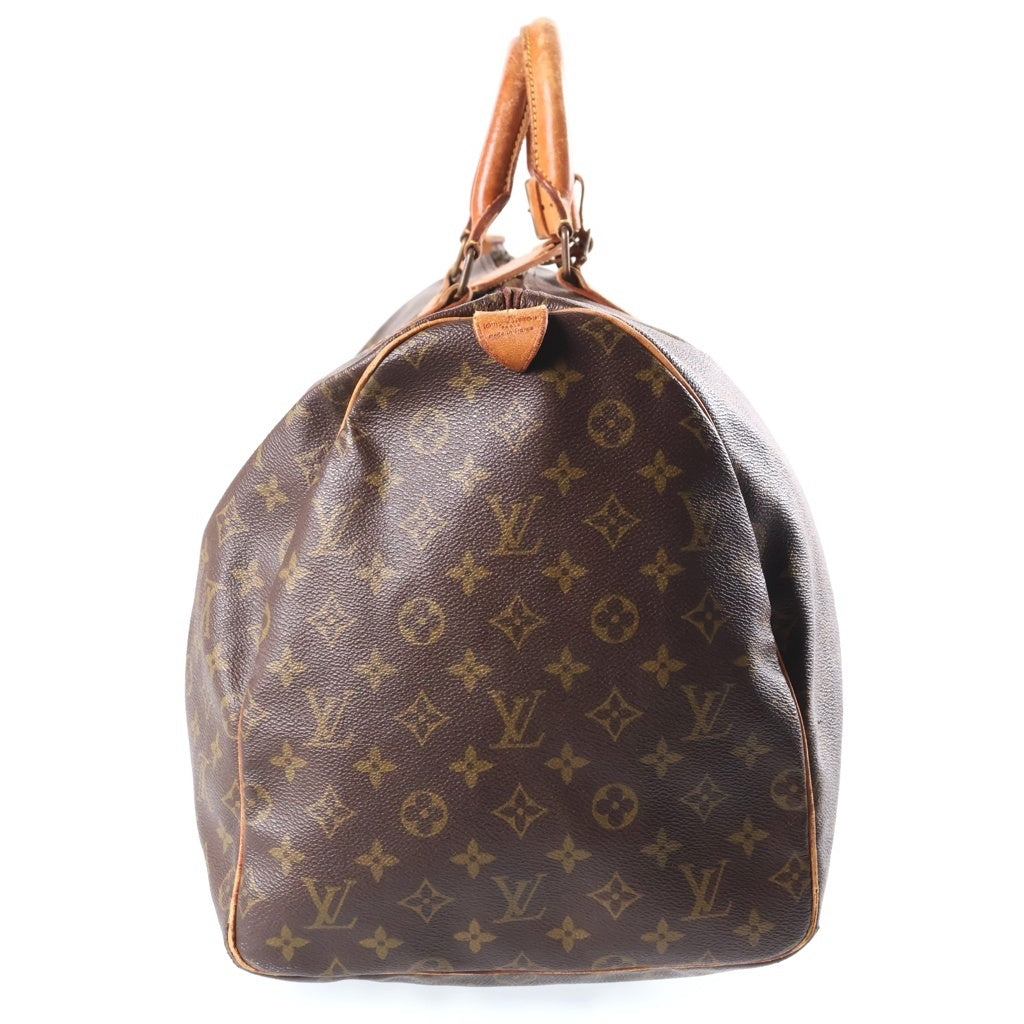 LOUIS VUITTON(ルイヴィトン) モノグラム キーポル55 ボストンバッグ ハンドバッグ トラベルバッグ ブラウン レザー×PVC M41424 ゴールド金具