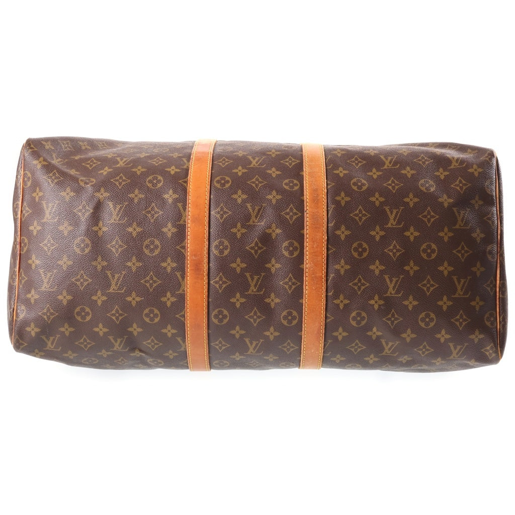 LOUIS VUITTON(ルイヴィトン) モノグラム キーポル55 ボストンバッグ ハンドバッグ トラベルバッグ ブラウン レザー×PVC M41424 ゴールド金具