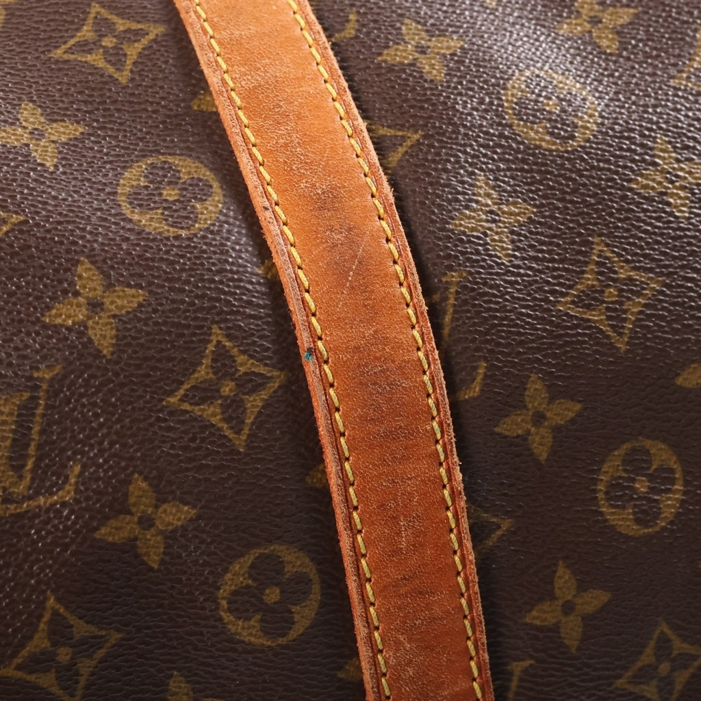 LOUIS VUITTON(ルイヴィトン) モノグラム キーポル55 ボストンバッグ ハンドバッグ トラベルバッグ ブラウン レザー×PVC M41424 ゴールド金具