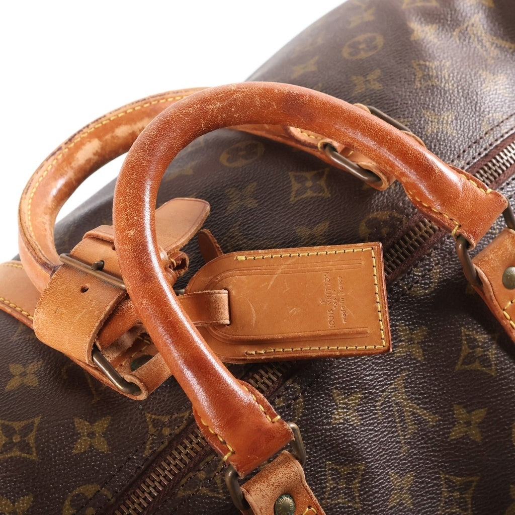 LOUIS VUITTON(ルイヴィトン) モノグラム キーポル55 ボストンバッグ ハンドバッグ トラベルバッグ ブラウン レザー×PVC M41424 ゴールド金具
