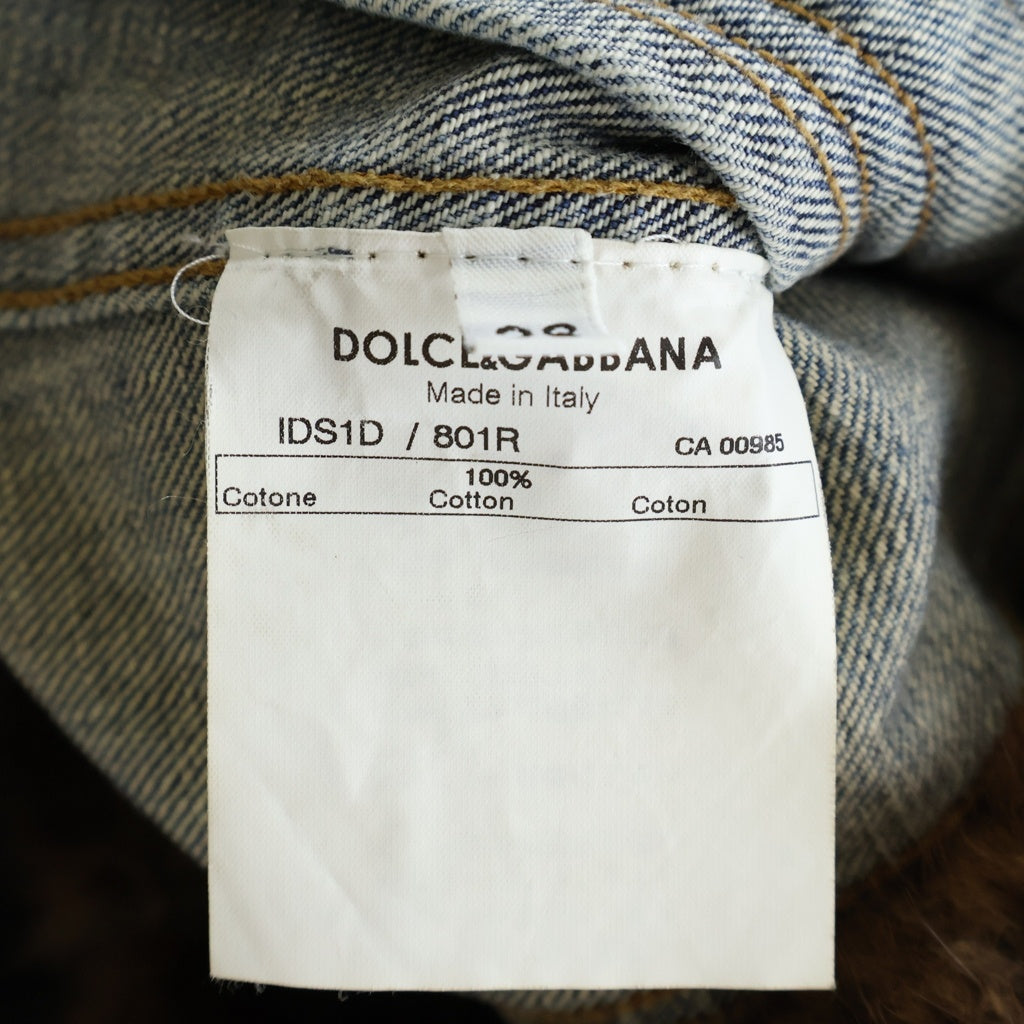 DOLCE & GABBANA(ドルチェアンドガッバーナ) デニムジャケット ファー ブルー レディース