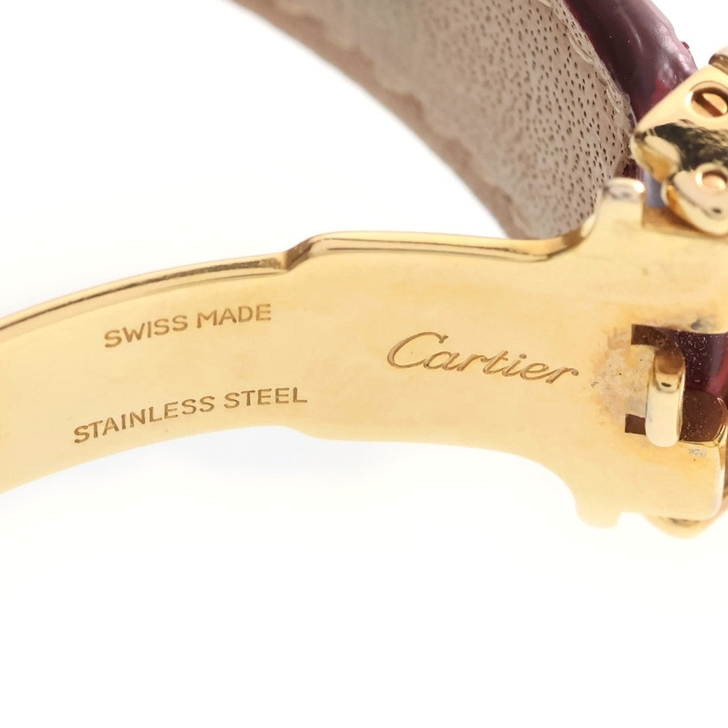 Cartier(カルティエ) タンク SM アイボリー文字盤 SV925 レザーベルト クォーツウォッチ 腕時計 ゴールド/ボルドー W1003154